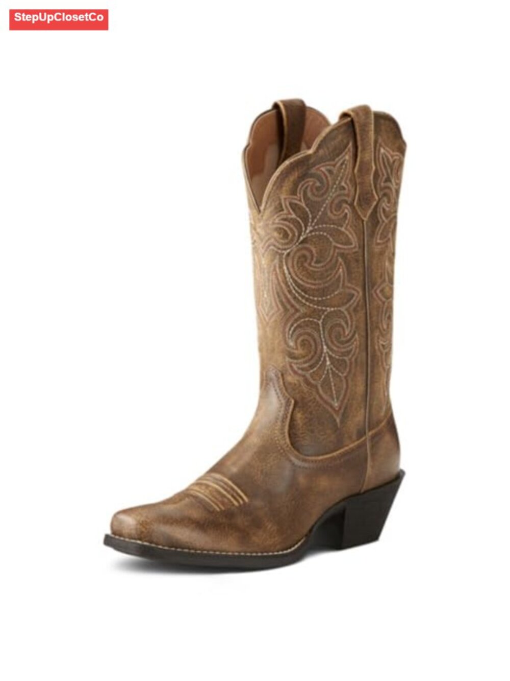Western Square Toe Boot Full-Grain Leather